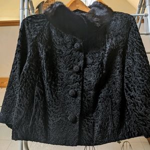 Vintage Label Authority 1950s Black swing coat